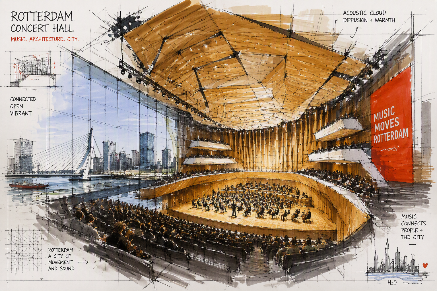 Moderni konserttisali Rotterdamissa Moderni konserttisali Rotterdamissa