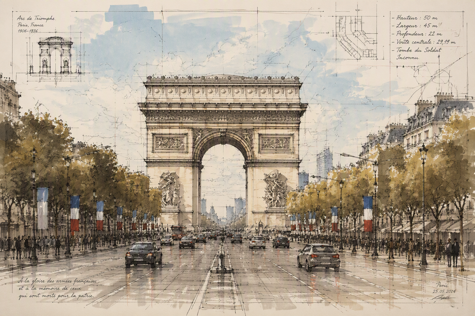 Riemukaari Pariisin Champs-Élysées-kadun päässä