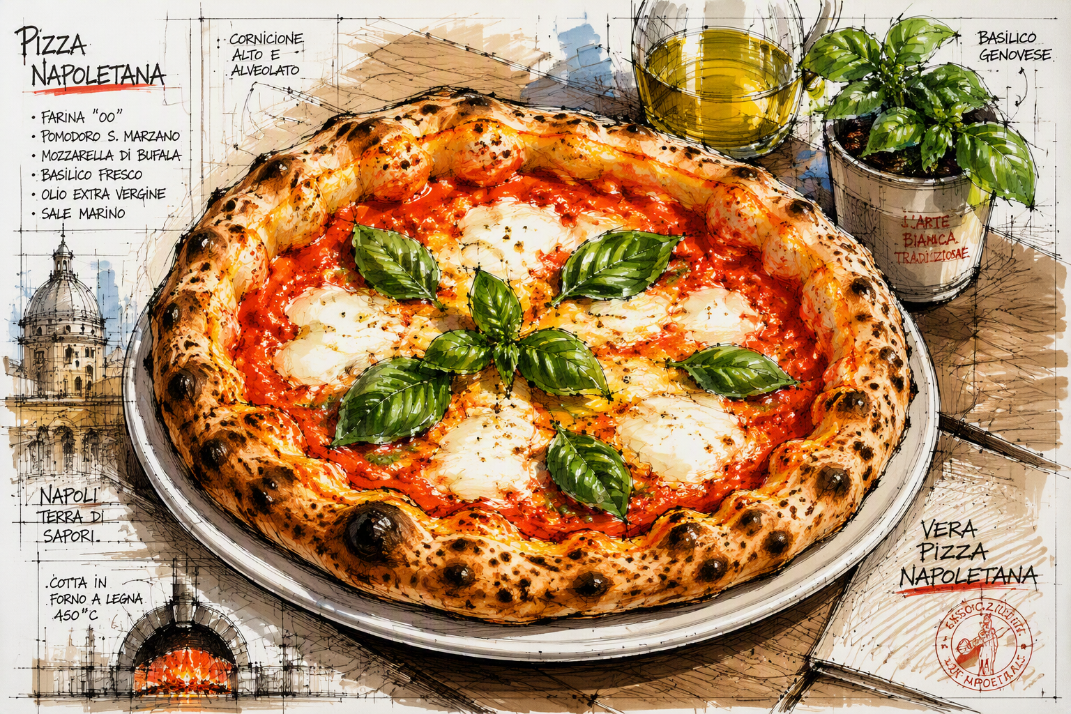 Perinteinen napolilainen pizza