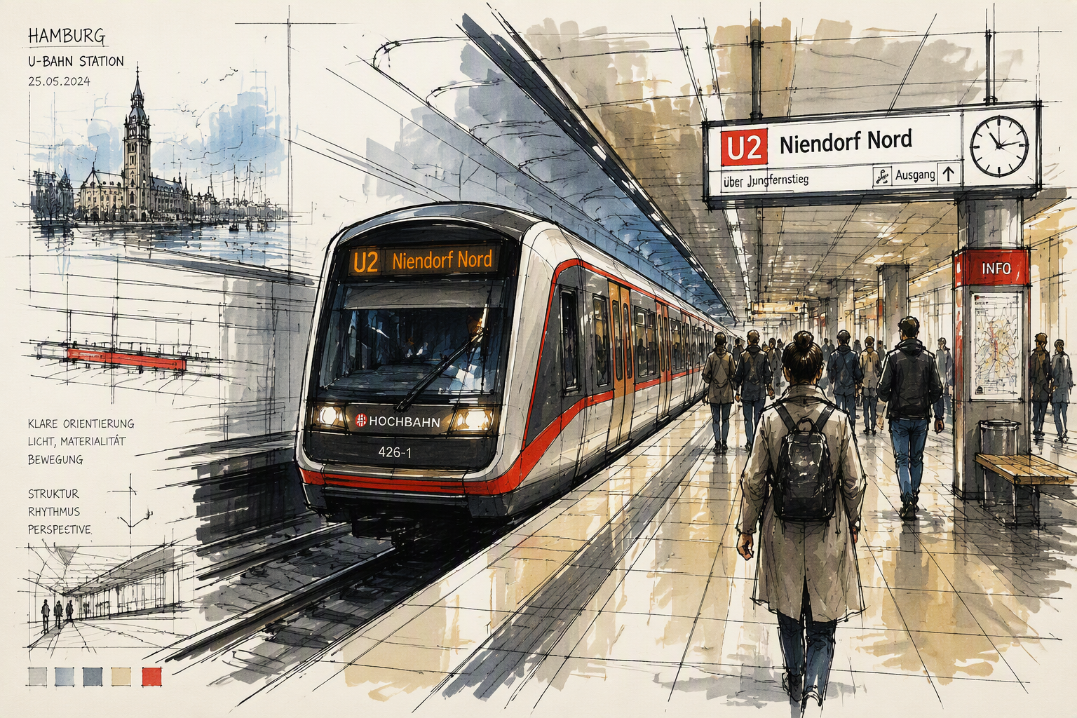 Moderni metro saapumassa Ateenan maanalaiselle asemalle