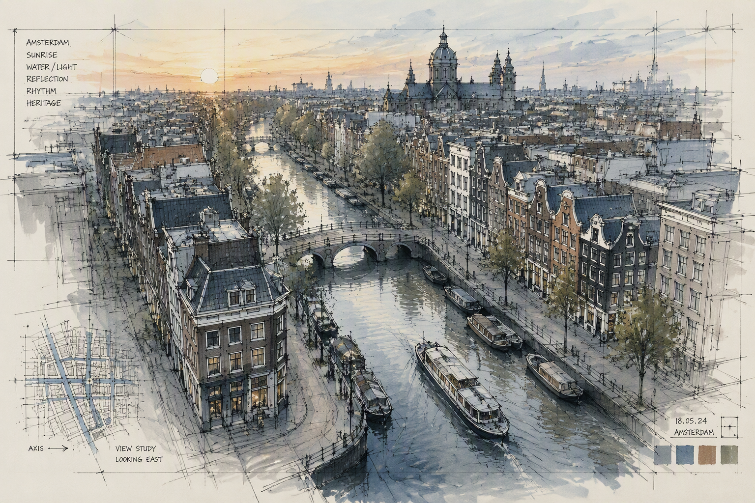 Amsterdamin kanaalit ja historialliset rakennukset