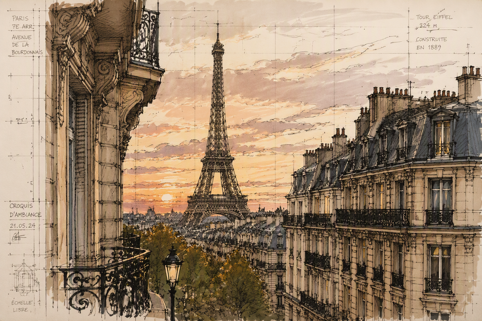 Eiffel-torni ilta-auringossa Eiffel-torni ilta-auringossa