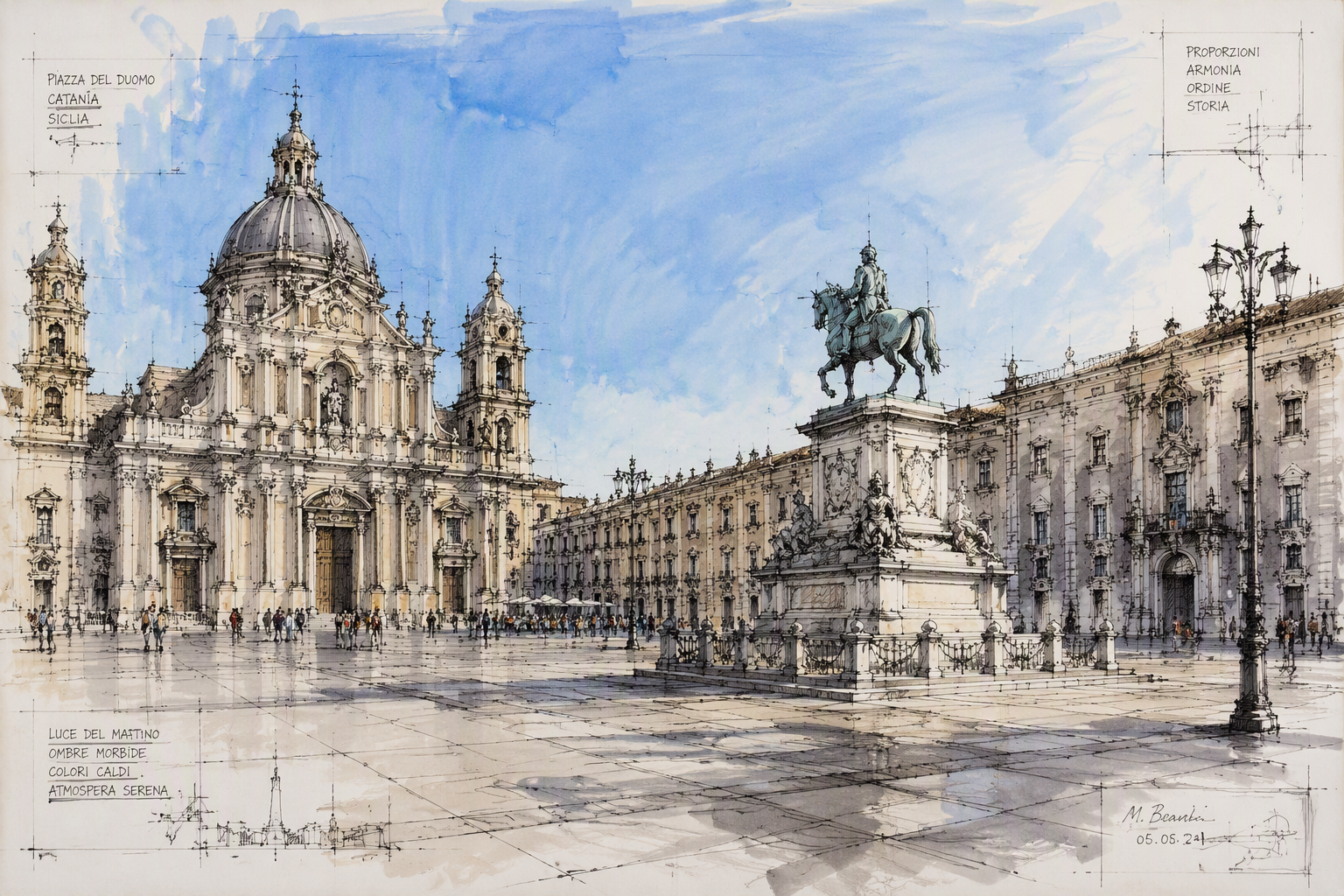 Historiallinen Piazza San Carlo aurinkoisena päivänä