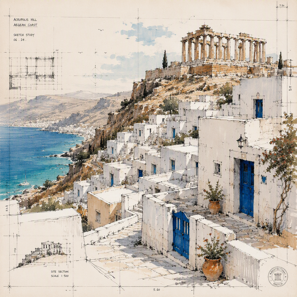 Lindoksen valkoinen kylä ja akropolis