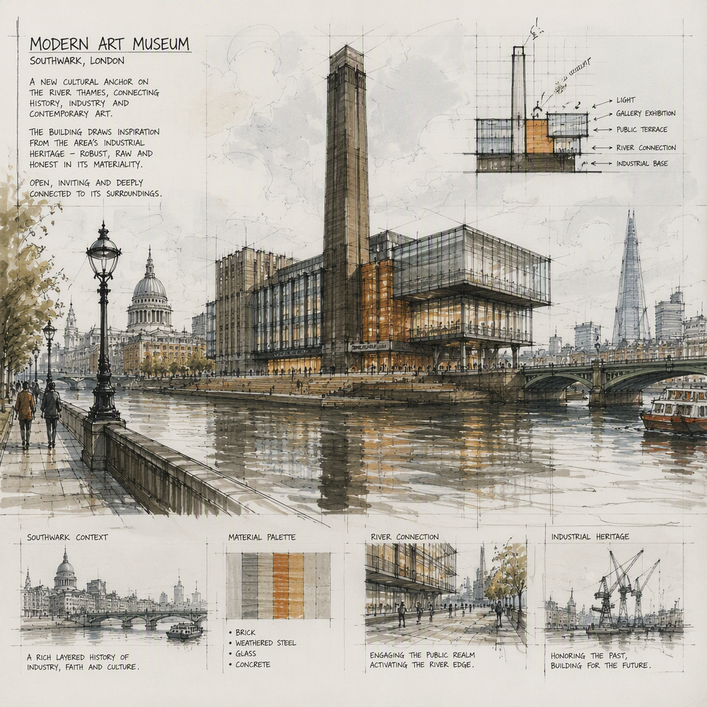 Tate Modernin moderni taidemuseo Thames-joen rannalla Tate Modernin moderni taidemuseo Thames-joen rannalla