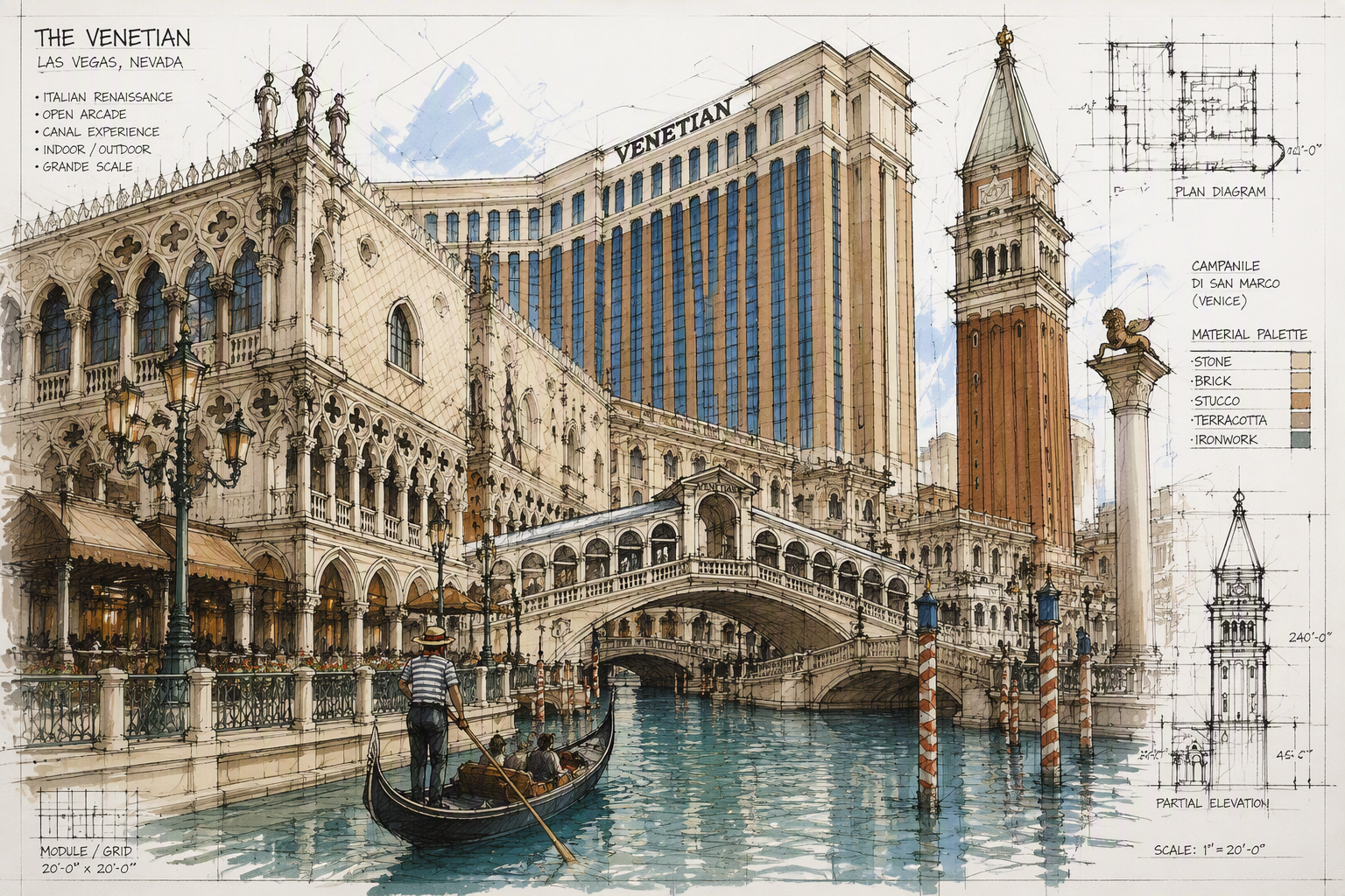 Venetian-kasino ja kanava Las Vegasissa