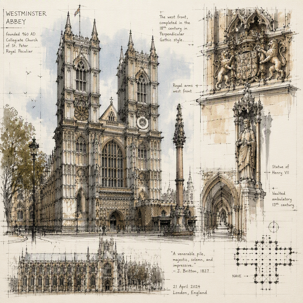 Westminster Abbeyn goottilainen arkkitehtuuri ja yksityiskohdat Westminster Abbeyn goottilainen arkkitehtuuri ja yksityiskohdat