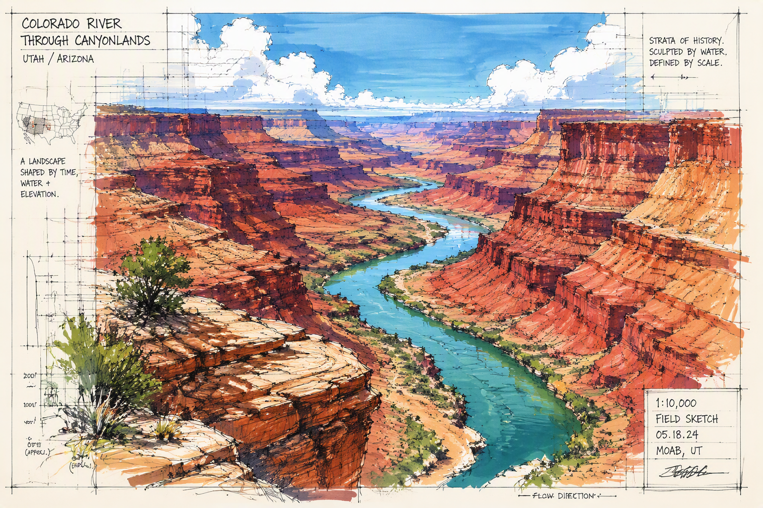 Grand Canyonin mahtavat maisemat aurinkoisena päivänä Grand Canyonin mahtavat maisemat aurinkoisena päivänä
